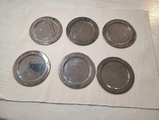  6 xVersilberte Untersetzer,Antik,Unterteller, Vintage Alt ,Ø 11cm,Rund, Patina 