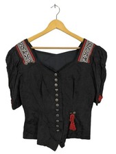 HELENE STRAßER Trachtenjacke Damen Trachtenmode Gr. DE 40 schwarz-rot-weiß