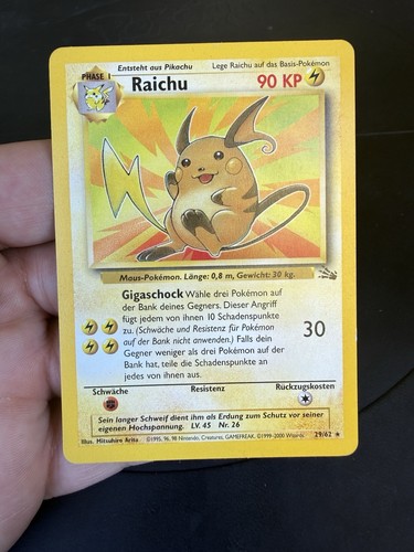 Pokémon karte raichu fossil - karte,