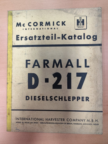 Original cormick farmall d - original, mc