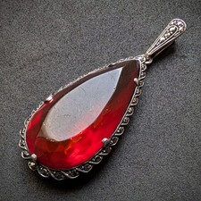 Art Deco Anhänger 935 Silber Bernstein Markasit Handarbeit alt antik c. 1920