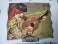 Kunstdruck Impressionismus Renoir  Femme à la Guitare 1897 Frau mit Gitarre
