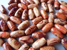 100 Holzperlen 15mm oval Mix