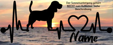 Aufkleber Hund Beagle Herzschlaglinie Wohnwagen, Auto