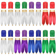 Männer Anzug Satin Outfits Prinz Set Indisch Thema Glänzend Gold Trim Laterne