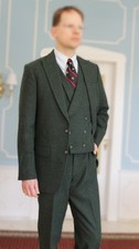 Dunkelgrüner tweedanzug - dunkelgrüner,