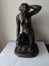 Alt Goebel Keramik Braun Frau Akt Figur signiert F. Winkler ca. 32 cm FN11
