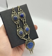 Vintage Halskette mit Lapislazuli – Orient Schmuck, Boho Ethno Stil, Handarbeit 