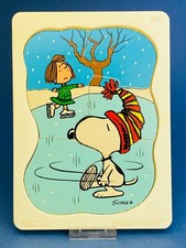 Peanuts C.M.SCHULZ 590 FISHER-PRICE Baby HOLZ Puzzle 1966 SNOOPY ON ICE Jigsaw