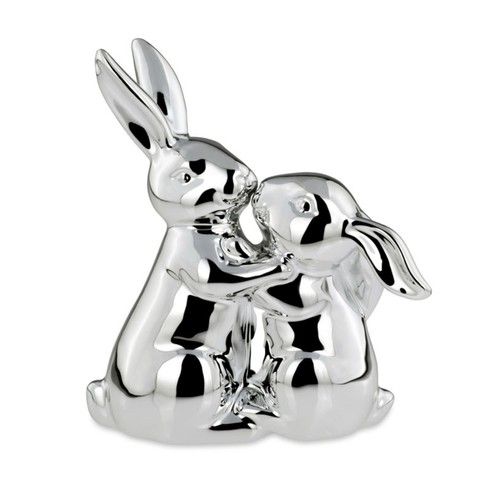 Osterhase paar versilbert - osterhase,