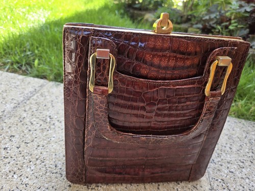 Vintage echte krokodil leder - vintage,