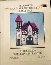 Feuerwehr Lichter, Haus Aus Porzellan Hand Bemalt ￼