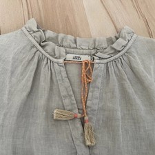 0039 italy bluse XL Grau 100% Leinen
