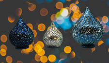 3 LED Glastropfen Set