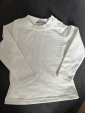 Langarm Shirt Baby Gr 80 (12 Monate) Weiß Baumwolle Smile Girl Mädchen