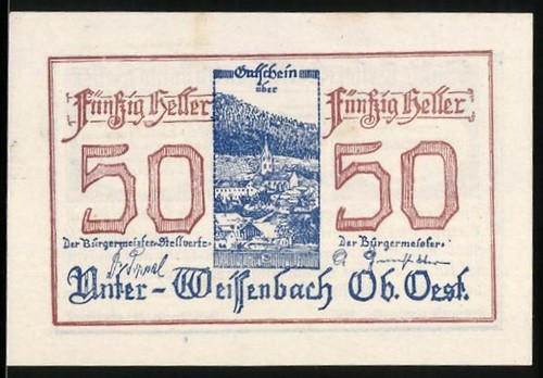 Notgeld unterweissenbach ob - notgeld,