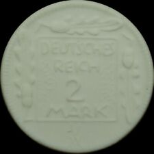NOTGELD: 2 Mark 1920. Porzellan, weiß. DEUTSCHES REICH - GIPSFORM-PROBE.