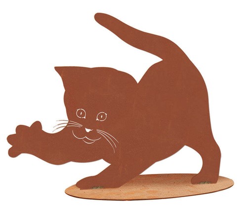 Katzenfigur metall katze - -,
