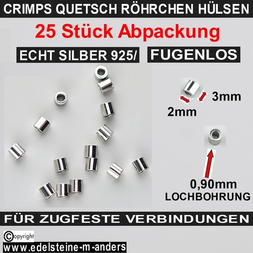 Echt silber quetschperlen - echt,