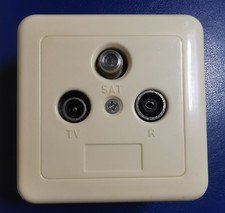 TELEKA Antennen-Dose 3-Fach Sat-Dose Aufputz TV Radio Durchgangsdose Wanddose