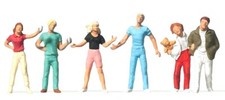 Preiser 14065 Jugendliche Passanten 6 Figuren H0 1:87 handbemalt Neu