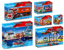 PLAYMOBIL City Action Cargo Arbeiter Hafen Fracht Baustelle Kran Container Boot