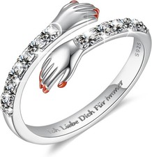 Eheringe Silber Vergoldet, Umarmungsring Mit Gravur Ich Liebe Dich