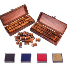 Buchstaben Stempel Set, Holz, Alphabet, Zahlen, Symbole, Scrapbooking, Geschenke