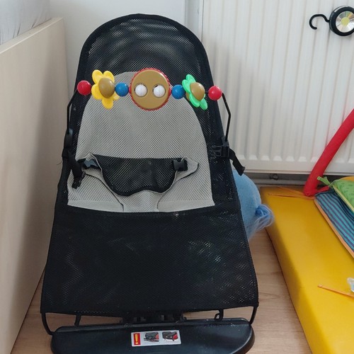 Babywippe schwarz grau mit - schwarz/grau,