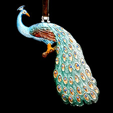 alter Christbaumschmuck Pfau  Zinn fein bemalt Wilhelm Schweizer