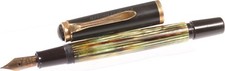 Pelikan 400 Füllfederhalter, schildpatt gestreift, 14K Goldfeder KF