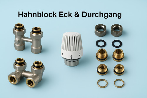 Hahnblock set eck durchgang - set, /