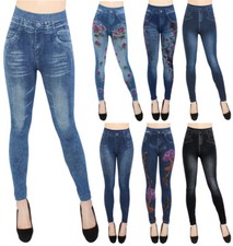 Thermo Leggings Damen Jeggings Gefüttert Thermoleggings mit Innenfutter Hochbund