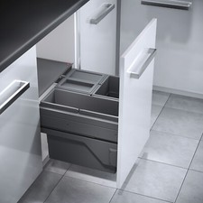 Hailo Abfallsammler 361083 Cargo Abfalleimer 1 x 17L/ 2 x 13L Mülleimer Trennung