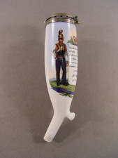 Königreich Hannover Pfeifenkopf, Offiziers Erinnerungsgeschenk, Porzellan Silber