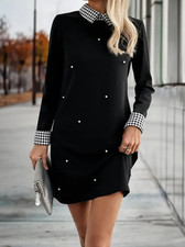 Elegantes Damenkleid Winterkleid festliche Mode Frühling-Winter Strickkleid