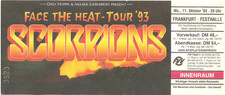 Scorpions Face The Heat Tour 1993 Frankfurt Ticket /Konzertkarte /Eintrittskarte