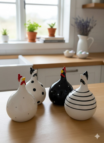 Deko huhn aus keramik - deko,