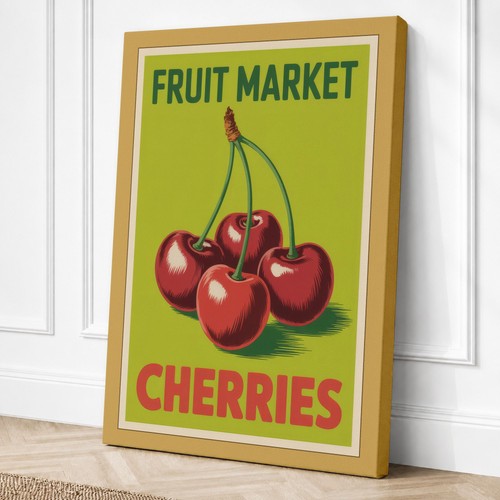 Vintage kirschen poster - poster, retro