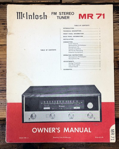 Mcintosh mr71 tuner - mcintosh, mr-71