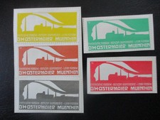 (14828) 5 x Reklamemarke - Fabrik Dr. H. Ostermaier, München