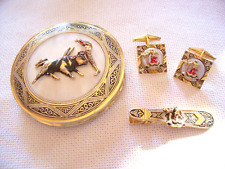 Konvolut Toledo Schmuck Set,Spiegeldose,Maschettenknöpfe,Krawatten Halter