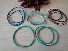 Armband /Wickelarmband Leder/Stoff  braun, blau, grün-silber, grün