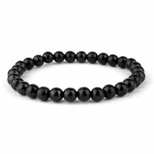 Schungit Ø 6 mm Kugel Edelstein Armband flexibel und dehnbar AAA-Qualität