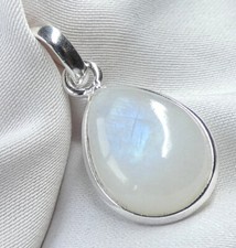 Anhänger 925 Silber Mondstein Tropfen mit Blauschimmer, filigran gefasst NEU?