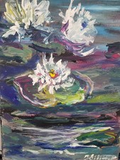 Ölbild See Lilie Gemälde