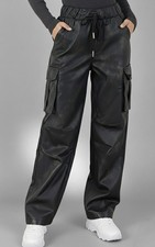 Wide Leg Kunstlederhose weites