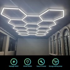 14x Hexagon LED Lampe Röhren Werkstatt Garage Wand Decken Leuchte Beleuchtung DE