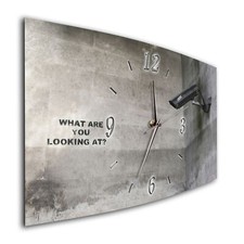 BM Wanduhr 50 cm x 25 cm leises Uhrwerk Funkwanduhr 106-1a  Banksy Streetart