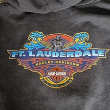 Harley Davidson Sweatjacke Fullzip Kapuze Hood L/XL schwarz Ft. Lauderdale 2001